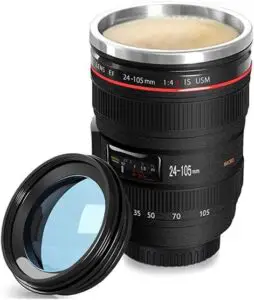 Thermal cameral lens travel mug